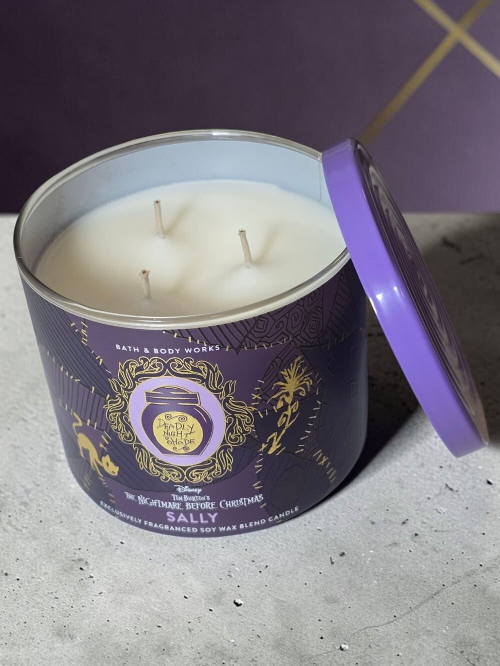 Bath & Body Works Disney NBC Sally Deadly Nightshade 3-Wick Candle 14.5 oz New
